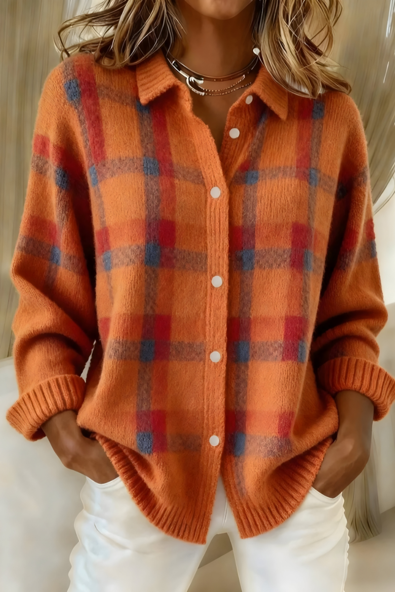 Anne – Soft Plaid Cardigan