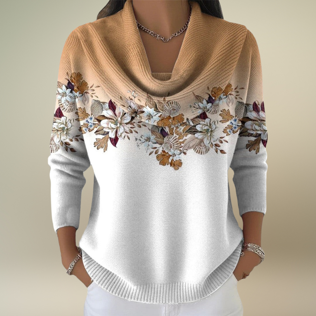 Alora – Floral Jumper with Soft Neckline
