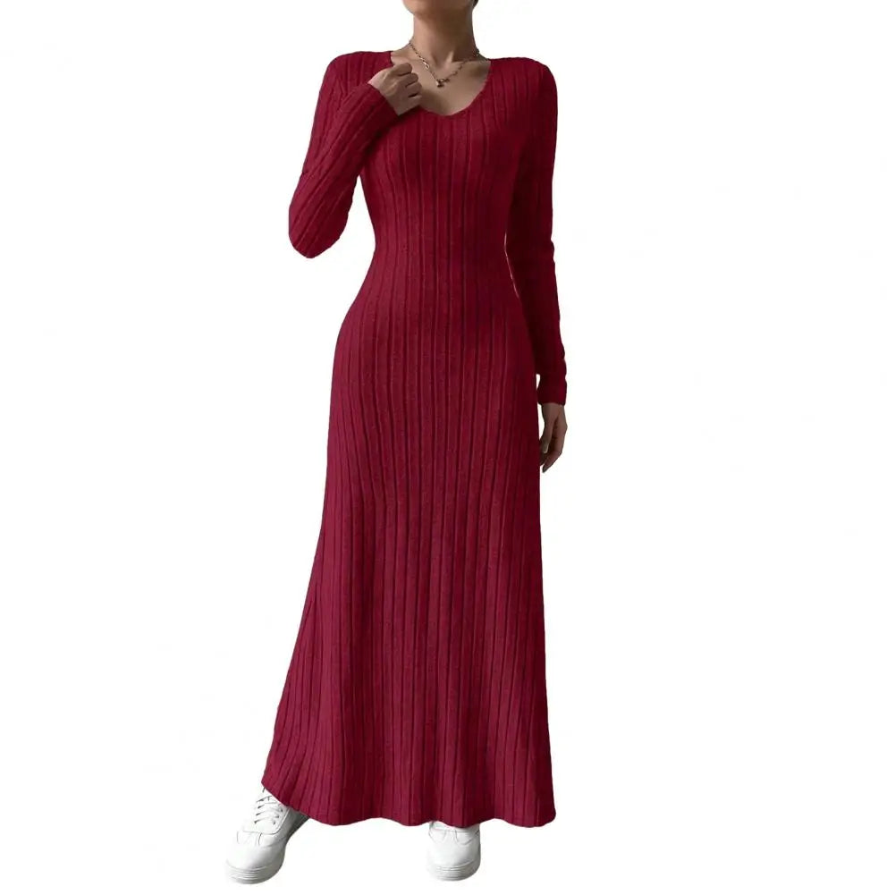 Amelia | Elegant Ribbed Knit Maxi Dress