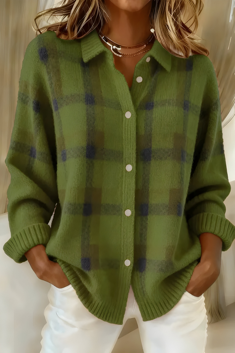 Anne – Soft  Plaid Cardigan