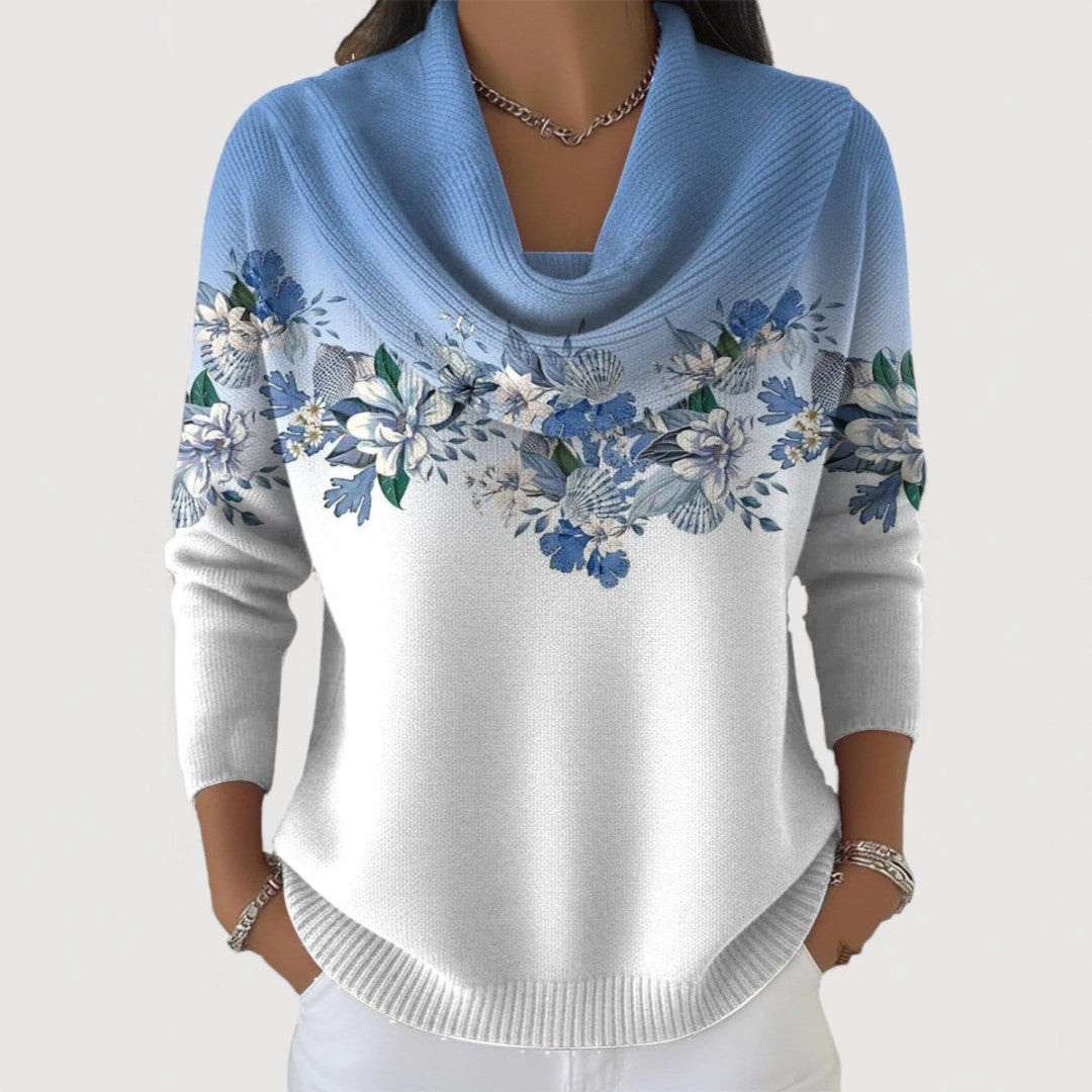 Alora – Floral Jumper with Soft Neckline