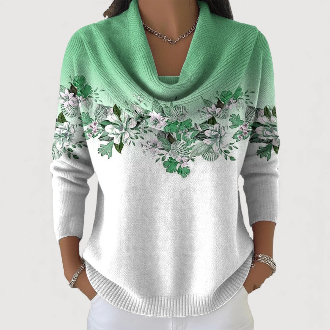 Alora – Floral Jumper with Soft Neckline