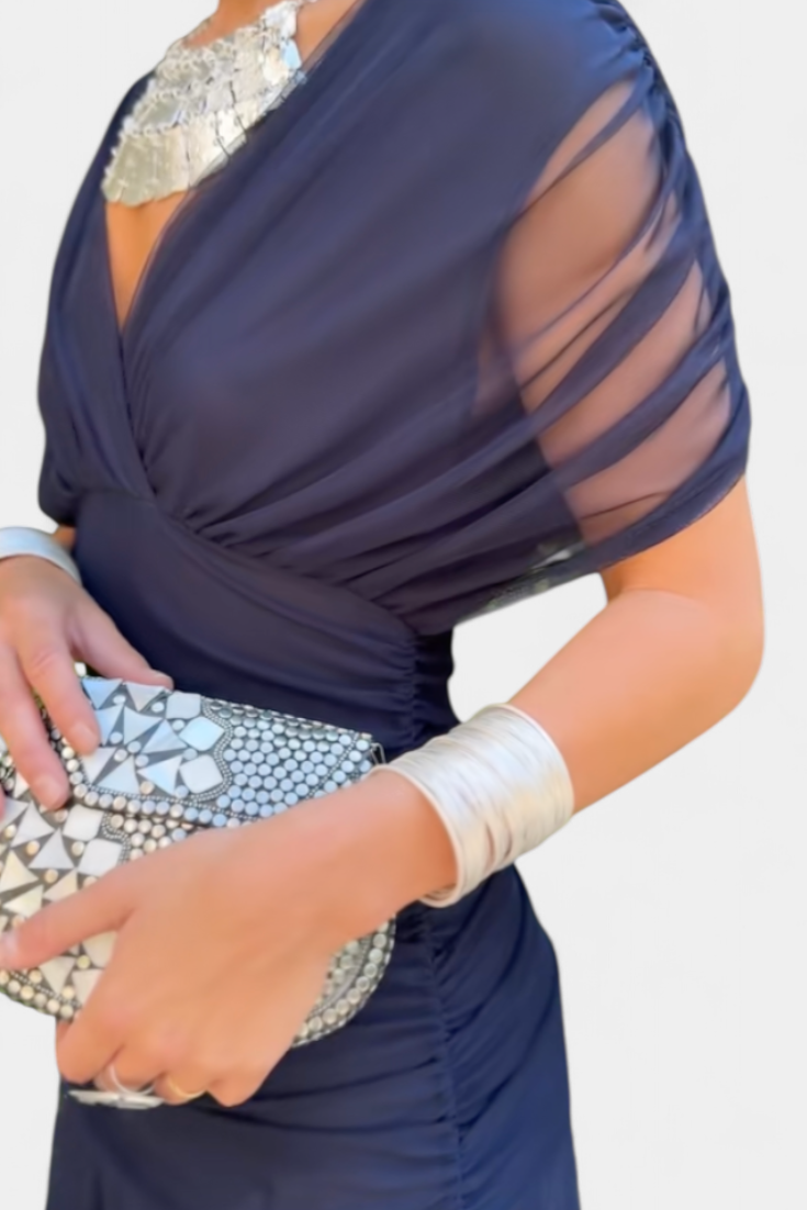 Camille |  Long floral dress with Belly Cover