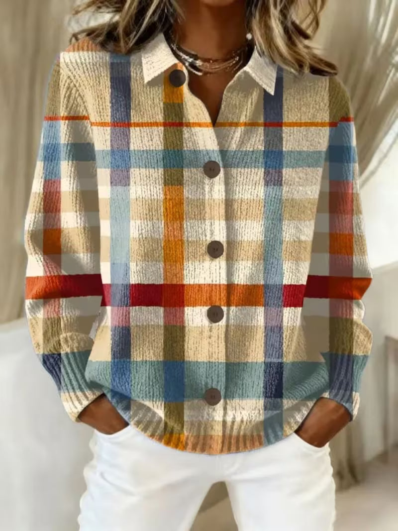 Arianne – Festive Women's Plaid Blouse